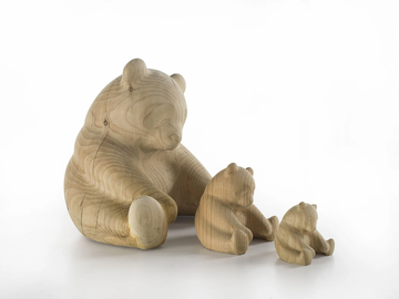 PANDA - Solid cedar wood sculpture by Riva 1920 - view 3